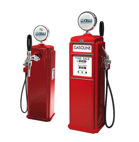 CELLI Gasoline - Columna con forma de surtidor de gasolina